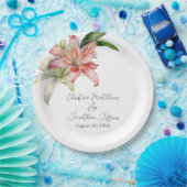 Romantic Pink & White Lilies Papieren Bordje (Feest)