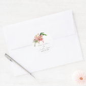 Romantic Pink & White Lilies Ronde Sticker (Envelop)