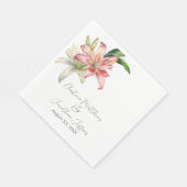 Romantic Pink & White Lilies Servet (Hoek)