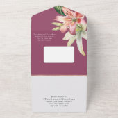 Romantic Pink & White Lilis on Fuchsia All In One Uitnodiging (Buitenkant)