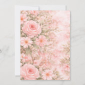 Romantic Pink Wildflower Baby Shower Thank You Bedankkaart (Achterkant)