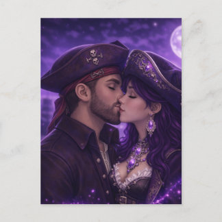Romantic Pirate Couple Postcard Briefkaart