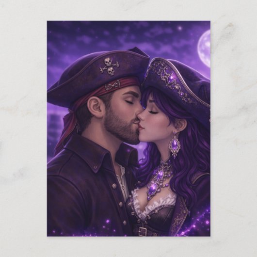 Romantic Pirate Couple Postcard Briefkaart (Voorkant)