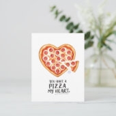 Romantic Pizza Heart Valentine Card for Him Love Feestdagenkaart (Staand voorkant)
