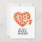 Romantic Pizza Heart Valentine Card for Him Love Feestdagenkaart (Voorkant)