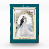 Romantic Playing Card Aesthetic Custom Names Green Fotoblokken (Voorkant)
