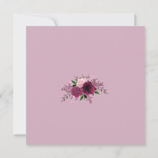 Romantic Plum Burgundy Blush Pink Floral Save The Date (Achterkant)