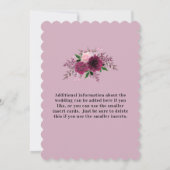 Romantic Plum Burgundy Blush Pink Floral Wedding Kaart (Achterkant)