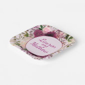 Romantic Plum Burgundy, Blush Pink op maat Papieren Bordje (Gebogen)