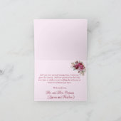 Romantic Plum Burgundy Blush Pink Wedding Bedankkaart (Binnen)
