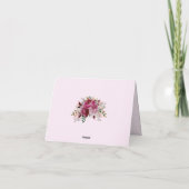 Romantic Plum Burgundy Blush Pink Wedding Bedankkaart (Achterkant)