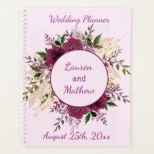 Romantic Plum Burgundy, Blush Pink Wedding Planner