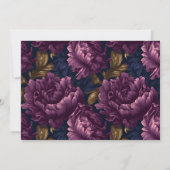 Romantic Plum Floral Wedding Save Date Save The Date (Achterkant)