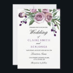 Romantic Plum Paars Roos Floral Wedding Invite Kaart<br><div class="desc">Romantic Roos Plum Paars Floral Wedding Invite Matching collectie in Niche and Nest store. Ontwerp met dank aan: https://www.etsy.com/shop/SmallHouseBigPony</div>