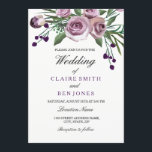 Romantic Plum Paars Roos Floral Wedding Invite Kaart<br><div class="desc">Romantic Roos Plum Paars Floral Wedding Invite Matching collectie in Niche and Nest store. Ontwerp met dank aan: https://www.etsy.com/shop/SmallHouseBigPony</div>