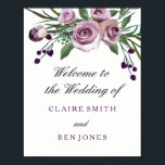 Romantic Plum Paars Roos Floral Wedding Poster<br><div class="desc">Romantic Plum Paars Roos Floral Wedding Poster Perfect voor je trouwreceptie of bruiloft zie Niche en Nest store for Set. Ontwerp met dank aan: https://www.etsy.com/shop/SmallHouseBigPony</div>