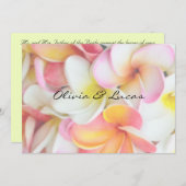 Romantic Plumeria Pink en Geel Kaart (Voorkant / Achterkant)