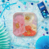 Romantic Poppies Papieren Bordje (Feest)