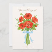 Romantic Poppy Floral Red Wedding Invitation Save The Date (Achterkant)