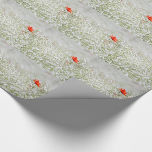 Romantic Poppy Flower Red White Meadow Cadeaupapier (Hoek)