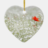 Romantic Poppy Flower Red White Meadow Keramisch Ornament (Voorkant)