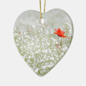 Romantic Poppy Flower Red White Meadow Keramisch Ornament (Links)