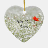 Romantic Poppy Flower Red White Meadow Natuur Keramisch Ornament (Voorkant)