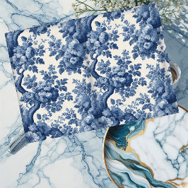 Romantic Powder French Blue Toile Vintage Floral  Tissuepapier