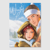 Romantic Prettige feestdagen Winter Love Magnetic  (Voorkant)