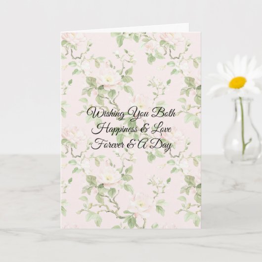 Romantic Pretty Blush Flowers Wedding Kaart (Kleine Plant)