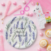 Romantic Pretty Lavender Flowers Bridal Shower Papieren Bordje (Feest)