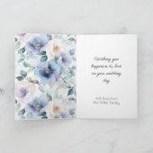 Romantic Pretty Lavender Flowers Love Wedding Kaart (Binnen)