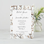 Romantic Pretty White Flowering Tree Bridal Shower Kaart (Staand voorkant)