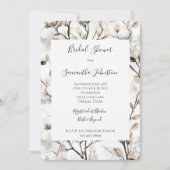 Romantic Pretty White Flowering Tree Bridal Shower Kaart (Voorkant)