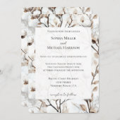 Romantic Pretty White Flowering Tree Wedding Kaart (Voorkant / Achterkant)