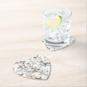 Romantic Pretty White Flowering Tree Wedding Kartonnen Onderzetters (Insitu)