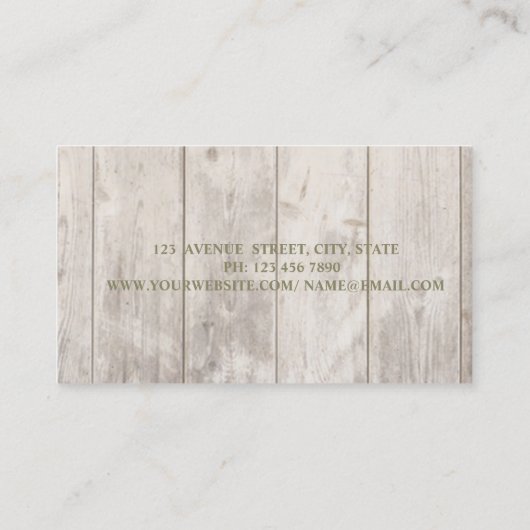 Romantic Professional Cactus, Flowers, houtextuur Visitekaartje (Achterkant)