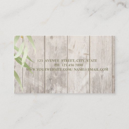 Romantic Professional Cherry Tree, houtextuur Visitekaartje (Achterkant)