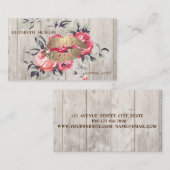 Romantic Professional Floral, lips, houtextuur Visitekaartje (Voorkant / Achterkant)