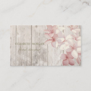 Romantic Professional, Flowers, houtextuur Visitekaartje