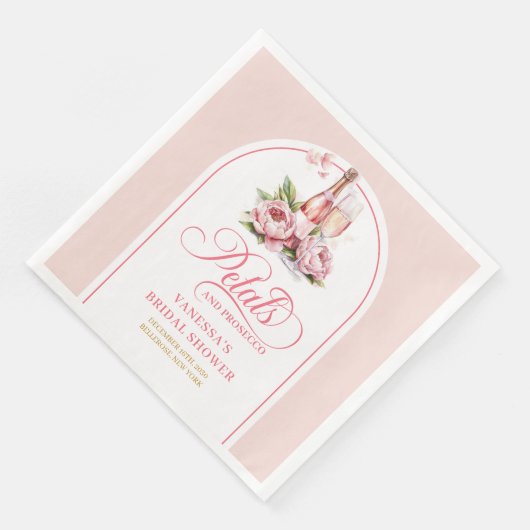 Romantic Prosecco Petals Blush and Gold Napkins Servet (Hoek)
