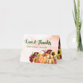 Romantic Pumpkin Autumn Leaves Fall Wedding Bedankkaart (Voorkant)