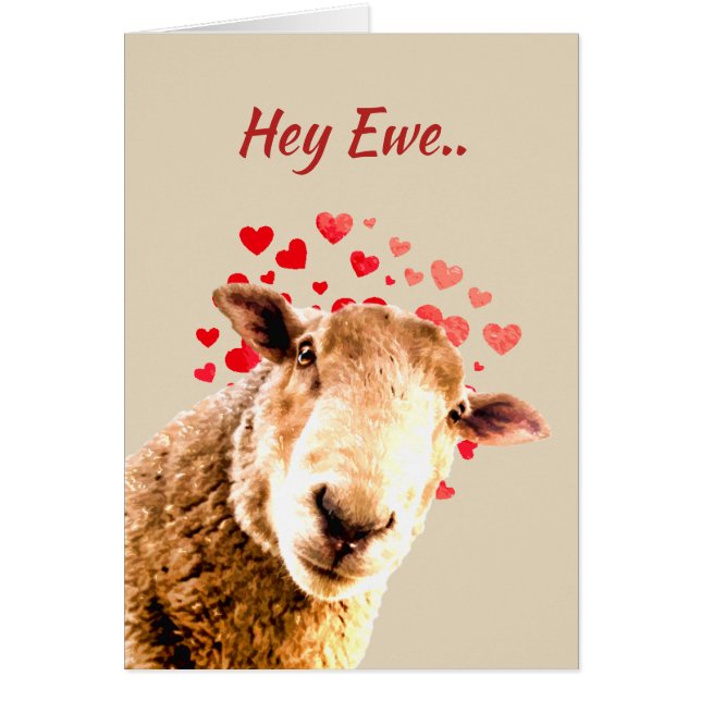 Romantic Pun Love Ewe Funny Sheep Animal Humor (Voorkant)
