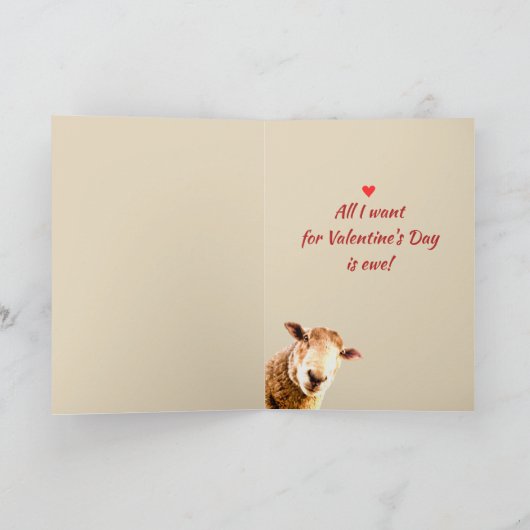 Romantic Pun Love Ewe Funny Sheep Animal Humor Feestdagen Kaart (Binnen)