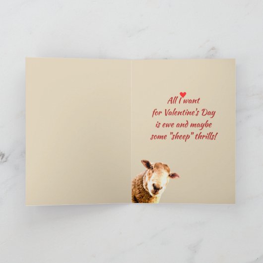 Romantic Pun Love Ewe Funny Sheep Animal Humor Feestdagen Kaart (Binnen)