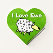 Romantic Pun op een schapenontwerp Notitieboek (Achterkant)