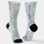 Romantic Purple Blue Floral Sokken (Gebogen)