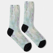 Romantic Purple Blue Floral Sokken (Rechts)