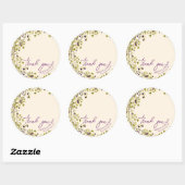 Romantic Purple & Blue Floral Wedding Thank You Ronde Sticker (Vel)