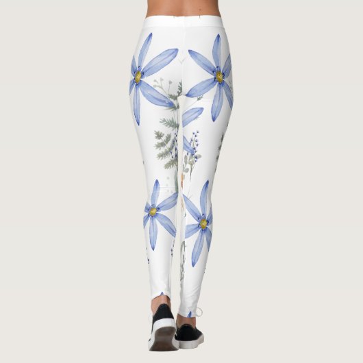 Romantic purple botanical wallpaper leggings (Achterkant)